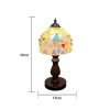 Decorative table lamp, seven-color glass shell ambient light, European and American retro bedroom bedside lamp, adjustable led light Item Picture